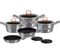 Batterie de Cuisine à Induction 10 Pièces Aluminium Antiadhésif sans PFOA, Berlinger Haus, Moonlight, , Gris Gris