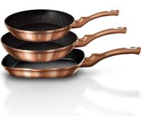 Cuisson Berlinger Haus lot de 3 poeles en granit 20 24 28cm Metallic Line Rose Gold BH1279NF