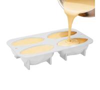 Cuisson de cuisson | Conteneur de four résistant à la chaleur à quatre compartiments | Moules amusants en silicone pour pâtisserie avec figurines, pour gâteau et chocolat, dessert, four, camping et