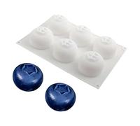 Cuisson en Silicone à 6 cavités, forme de myrtille de qualité alimentaire pour un démoulage facile des desserts, moules à Mousses de myrtille