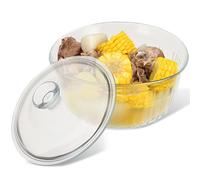 Cuisson Four et Feu avec Couvercle Cocotte Ronde en Verre, 1,6 L | Verre Borosilicaté, Chauffage Homogène et Nettoyage Facile, Joint Étanche, Usage Cuisinière Four