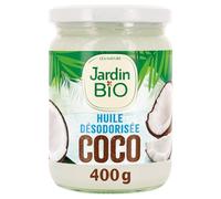 Cuisson saine et goût neutre au quotidien avec JARDIN BIO ETIC, huile de coco bio désodorisée, format 43 n bocal en verre - Lot de 3