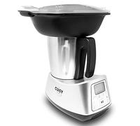 CUISYCHEF Yaloshop - Robot de Cuisine Multifonction Connecté, Robot Cuiseur, Robot Pâtissier, 12 Fonctions, Ecran LCD, Balance intégrée, Bol en inox, Application Tuya, Noir,argent