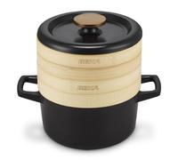 Cuit vapeur 20 cm Nori avec 2 passoires en bambou - Beka - Noir - Fonte Noir G