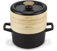 Cocotte vapeur en fonte - BEKA - Diamètre 20 cm - 2 passoires en bambou - Capacité 250 cl