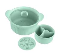Cuit-Vapeur à Légumes Avec Pot Compartiment Et Poignée | Cuit-Vapeur à Brocoli avec Poignée et Couvercle Pour Soupe, Poisson, Four, Friteuse À Air, Cuisine Maison Vert