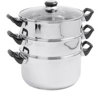 Cuit Vapeur - CREALYS - 3 Niveaux - Inox - Couvercle Verre - Diam. 24 cm