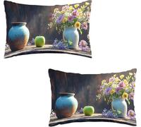 Cuite Housse De Coussin Velours, Lot de 2 en Canapé Taie d'oreiller Doux Décoratives Extérieur Coussincarré, Oreiller Rectangulaire Neutre, pour Salon Jardin Fauteuil Lit RéTro 40 x 80 cm I0P-139
