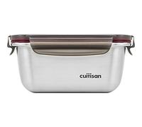 Cuitisan CandL (Flora) Boîte de conservation rectangulaire en acier inoxydable avec couvercle à clip Acier inoxydable, 14,8cm x 10,8cm x 7,1cm / 500ml