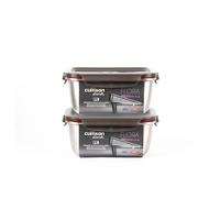 WK WARMCOOK Cuitisan - Lot de 2 boites alimentaires 980ml en inox compatible au micro-ondes