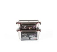 WK WARMCOOK Cuitisan - Lot de 2 boites alimentaires en inox compatible au micro-ondes - 580 et 980ml
