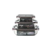 Cuitisan - Pack de 3 boites alimentaires en inox compatible au micro-ondes - 580, 1100 et 1900ml