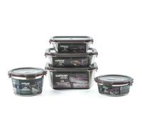 Cuitisan | Pack de 5 boites alimentaires en inox compatible au micro-ondes | 580ml, 640ml, 920ml, 1100ml et 1800ml