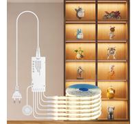 CUIV-Cob Led Strip 2M,6 Rouleaux 12V Blanc Chaud Panneaux Acoustiques Cob Led Strip Découpable,With Touch And Hand Sweep Dimmer Switch,Pour Armoires À Vin,Étagères,Armoires