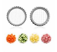 cuiv Coupe-Dés en Acier Inoxydable Lot de 2, Grilles 5 mm et 8 mm | Coupe-aliments manuel pour œufs, pommes de terre, tomates, champignons, fruits et légumes, idéal pour salades.