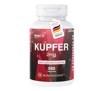 Cuivre 2 mg - 365 comprimés - Bisglycinate de cuivre - Dosage élevé - 100% végétalien - Production et tests en laboratoire en Allemagne - NutriFair | Premium & Fair
