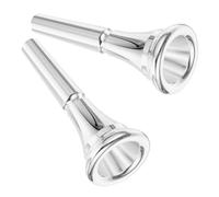 Cuivre Argenté Embouchure de Cor Français 2 Pièces | Remplacement de L'embouchure du Cor, Accessoire de Mise à Niveau pour Cor D'harmonie, Finition Argentée