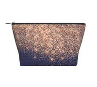 Cuivre Bleu Marine Rose Glitter Maquilleur Beauté, Trousse de Toilette Trousse de Maquillage Sac à cosmétiques Trousse de Toilette de Voyage Portable