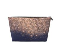 Cuivre Bleu Marine Rose Glitter Maquilleur Beauté, Trousse de Toilette Trousse de Maquillage Sac à cosmétiques Trousse de Toilette de Voyage Portable