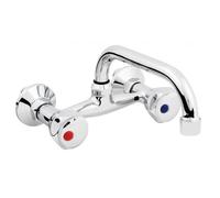 Cuivre en laiton chromé salle de bains bassin monté mélangeur robinet 20cm c-type bec