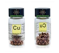 Cuivre Métallique Élément 29 Cu, Pastilles 5 Grammes 99,99% en Flacon de Verre avec Etiquette