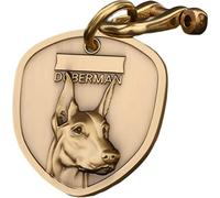 Cuivre Pur Medaille Chien Avec Gravure Personnalisée,Dog ID Tag,Avec Nom Symbole Et Numéro Téléphone médaille Plaque Identification Pour Chien (A05-Doberman)