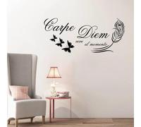 CUIXIAOQI Carpe Diem Sticker mural en vinyle, adapté pour le salon ou le bureau, exprimant le thème de la philosophie de vie et l'inspiration, autocollant mural noir et blanc 42 x 62 cm.