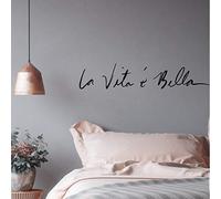 CUIXIAOQI La Vie est Belle - Autocollant Mural en Vinyle, adapté à la Chambre ou au Salon, exprimant Le thème de la positivité et de la philosophie de Vie, Autocollant Mural Noir et Blanc 58 x 11 cm