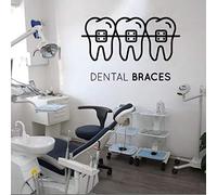 CUIXIAOQI Orthodontie - Autocollant Mural en Vinyle pour Cabinet de Dentiste ou Clinique exprimant des Soins dentaires et des thèmes médicaux, Autocollant Mural Noir et Blanc 42x64cm