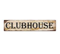 CUIYMXSC Clubhouse Plaque en métal vintage pour décoration murale de maison, café, 10,2 x 40,6 cm