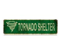 CUIYMXSC Panneau en métal fin Tornado Shelter - Décoration murale amusante pour chambre à coucher, ferme, maison, bar, garage, grotte d'homme - 10,2 x 40,6 cm