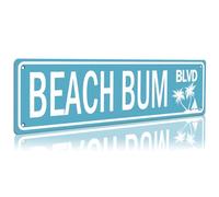 CUIYMXSC Plaque de rue « Beach Bum BLVD » - 10,2 x 40,6 cm - Panneau humoristique pour maison, mur, bar, grotte