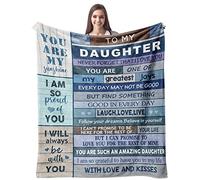 CUJUYO Couverture de 152,4 x 127 cm avec inscription « To My Daughter » de la part de maman et de papa - Idée cadeau pour Noël, remise de diplôme, fête des mères, anniversaire de la part de mère et