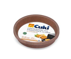 Cuki Conteneurs de friteuse à air en papier four, anti-graisse, imperméables et antiadhésifs, pour une cuisson uniforme et un frit croustillant, 1 lot de 5 pièces, Ø20,5 cm