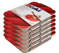 Cuki Pots en carton avec couvercles du congélateur au micro-ondes - 4 porz - rectangulaires [RC2] - 12 bacs (Multipack)