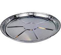 Cuki Professional Lot de 50 casseroles rondes en aluminium, pour gâteaux et pizzas, diamètre 29 x h4 cm, 1 lot de 50 assiettes jetables pour four, micro-ondes, cuisson, rangement