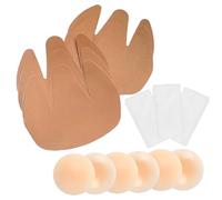 CUKIN 6x Bande Adhésive Poitrine avec Caches-Tétons Réutilisables | Bandeau Remonte-Sein Adhésif pour Robes Dos Nu (A-F) | Soutien Sans Buste pour Femme - 3 Tailles