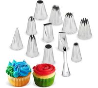 CukkiCakes Set de 12 Douilles Professionnelles pour Poches à Douille - Décoration et Élaboration - Made in South Korea