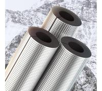 CuKLARYi Isolation de tuyaux d'eau antigel, 1 tube isolant en mousse, coude, 95 cm long, pré-fendu, auto-adhésif, avec feuille d'aluminium(4.33x1.2in)