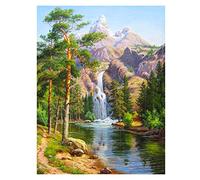 cukol Canevas Broderie Point de Croix Kit Complet Adulte Debutant Paysage, Compté Pré Imprimé Enfant Débutant Adulte, Avec Fils au Croix, Multicolore, (shizixiu-6-pubu)