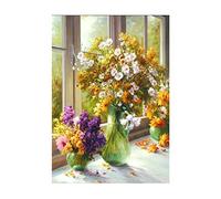 cukol cukol 51buyoutgo Canevas Broderie Point de Croix Kit Complet Adulte - Facile Kit Broderie Debutant pour Loisirs Créatifs Activité Manuelle, 30x30 cm 11CT Fleurs Cross Stitch Embroidery Set