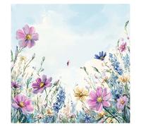 cukol cukol Broderie Point de Croix - 30x30 cm Canevas Kit Complet Adulte, 11CT Pré Imprimé Fleur Modèle , Facile Loisirs Créatifs Set avec Fils Pour Activité Manuelle Debutant