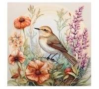 cukol cukol Canevas Broderie Point de Croix Kit Complet Adulte Debutant Compté Pré Imprimé Estampillé Moderne Débutant avec Fils, Facile Animaux Oiseau 11ct Cross Stitch Loisirs Créatifs Set 40x40 cm