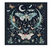 cukol cukol Canevas Broderie Point de Croix Kit Complet Adulte Debutant Compté Pré Imprimé Estampillé Moderne Débutant avec Fils, Facile Papillons de Nuit 11ct Cross Stitch Loisirs Créatifs Set