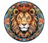 Cukol Cukol Canevas Broderie Point de Croix Kit Complet Adulte Debutant Compté Pré Imprimé Estampillé Moderne Débutant avec Fils, Facile Animaux Lion 11ct Cross Stitch Loisirs Créatifs Set 36x36 cm
