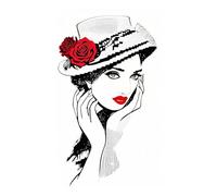 cukol cukol Canevas Broderie Point de Croix Kit Complet Adulte - Facile Kit Broderie Debutant pour Loisirs Créatifs Activité Manuelle, 30x30 cm 11CT Belle Dame Imprimé Cross Stitch Embroidery Set