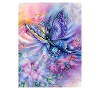 cukol cukol Canevas Broderie Point de Croix Kit Complet Adulte, Facile Kit Broderie Debutant pour Loisirs Créatifs Activité Manuelle, 36x46 cm 11CT Papillon Coloré Imprimé Cross Stitch Embroidery Set