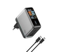 CUKTECH 120W Chargeur USB C GaN à 4 Ports, Écran Tactile TFT, Câble 240W | 3C1A, Écran 1.57", App Mi Home, Xiaomi 120W, Charge Rapide, IgnifugeV0, 9 Protections, Pour MacBook/iPad/iPhone 17&16/Samsung