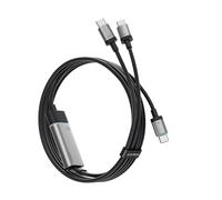 CUKTECH 2-en-1 140W Câble USB C vers USB C, 1,5M Nylon 48 Brins, 480Mbps | Charge Rapide Multi-Marques, 10k+ Flexions, Anti-Tache, Splitter Ajustable, Pour MacBook/iPad/iPhone 17&16&15/Samsung/Xiaomi