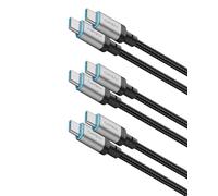 CUKTECH 240W Câble USB C vers USB C 1.5M, Nylon Tressé, E-Marker (Lot de 3) | 480Mbps, Kevlar 1000D Anti-Casse, Anti-Tache, Certifié USB-IF, Connecteur Alu, Pour MacBook/iPad/iPhone 17&16/Samsung/Laptop